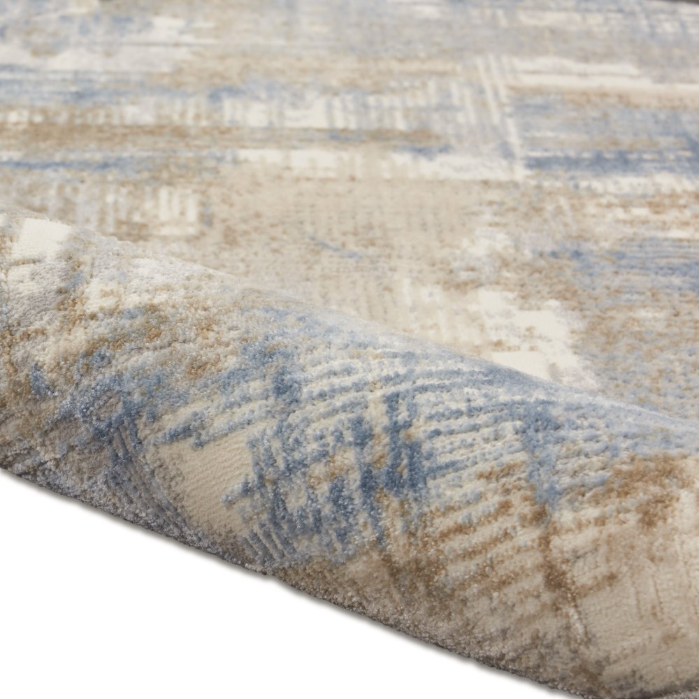 10' Beige Abstract Power Loom Runner Rug