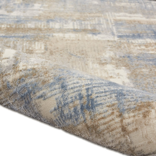 10' Beige Abstract Power Loom Runner Rug
