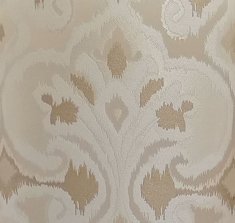 Set of Two White Tufted Fabric Dining Side Chairs