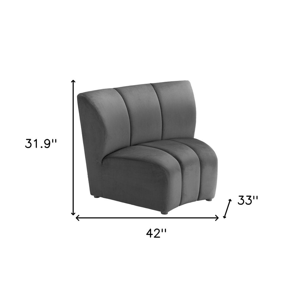 42" Black Velvet Modular Sofa