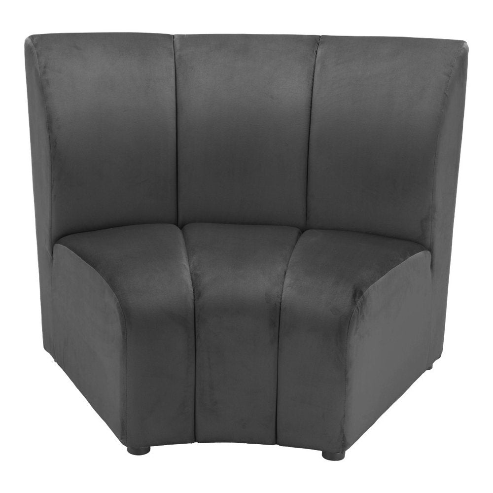 42" Black Velvet Modular Sofa