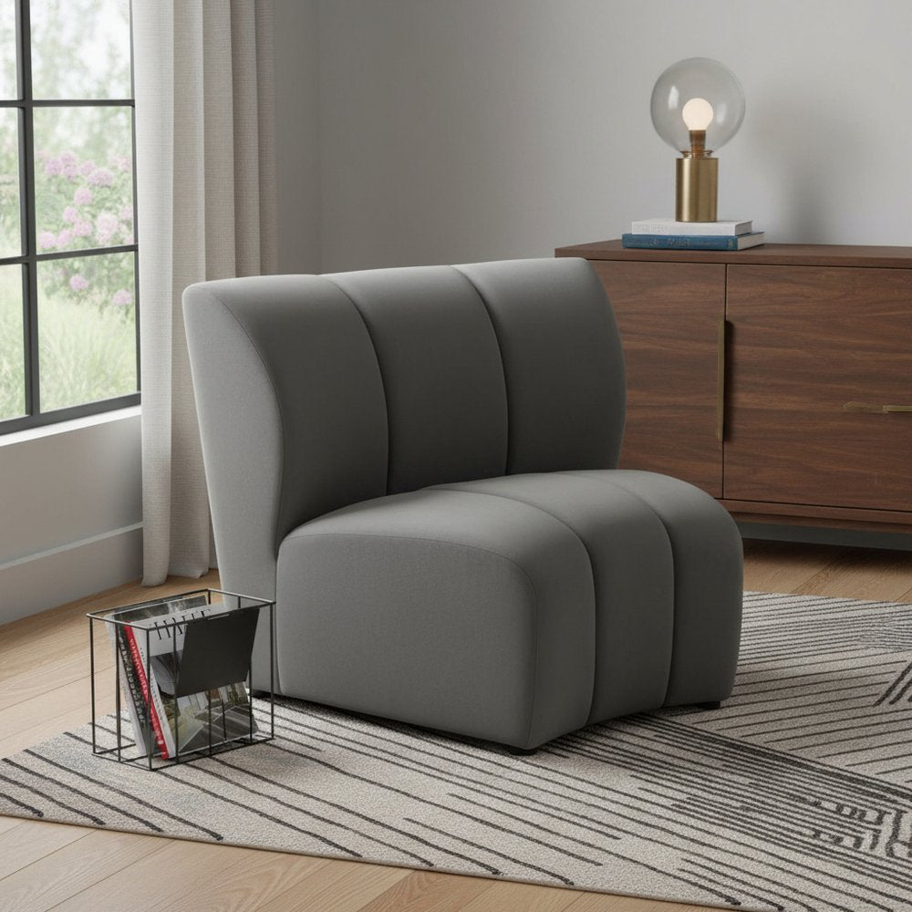 42" Black Velvet Modular Sofa