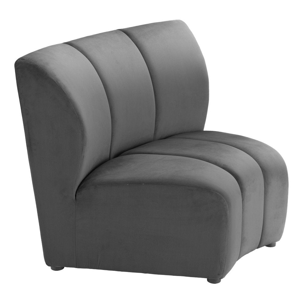 42" Black Velvet Modular Sofa
