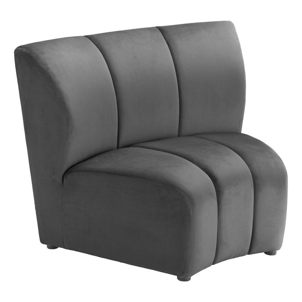 42" Black Velvet Modular Sofa