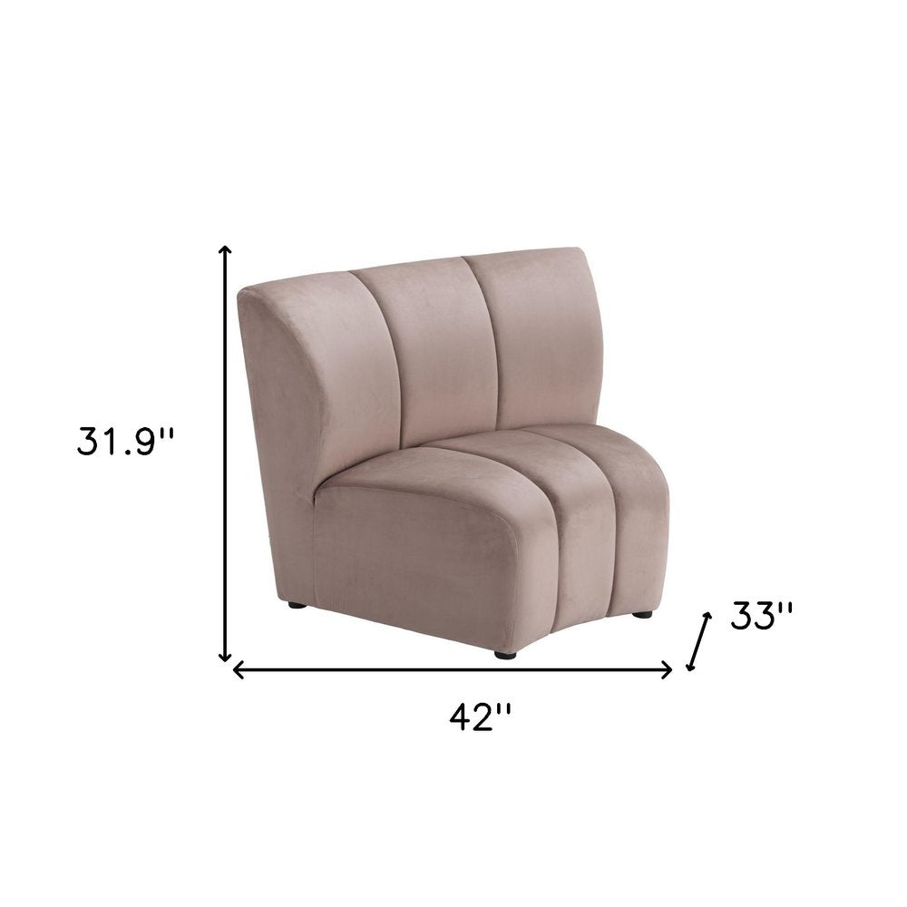 42" Beige Velvet Modular Sofa