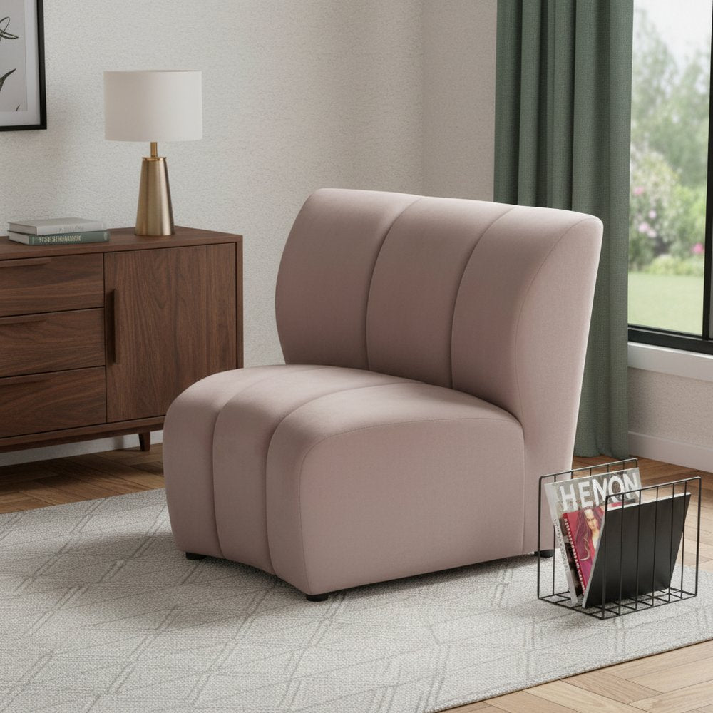 42" Beige Velvet Modular Sofa