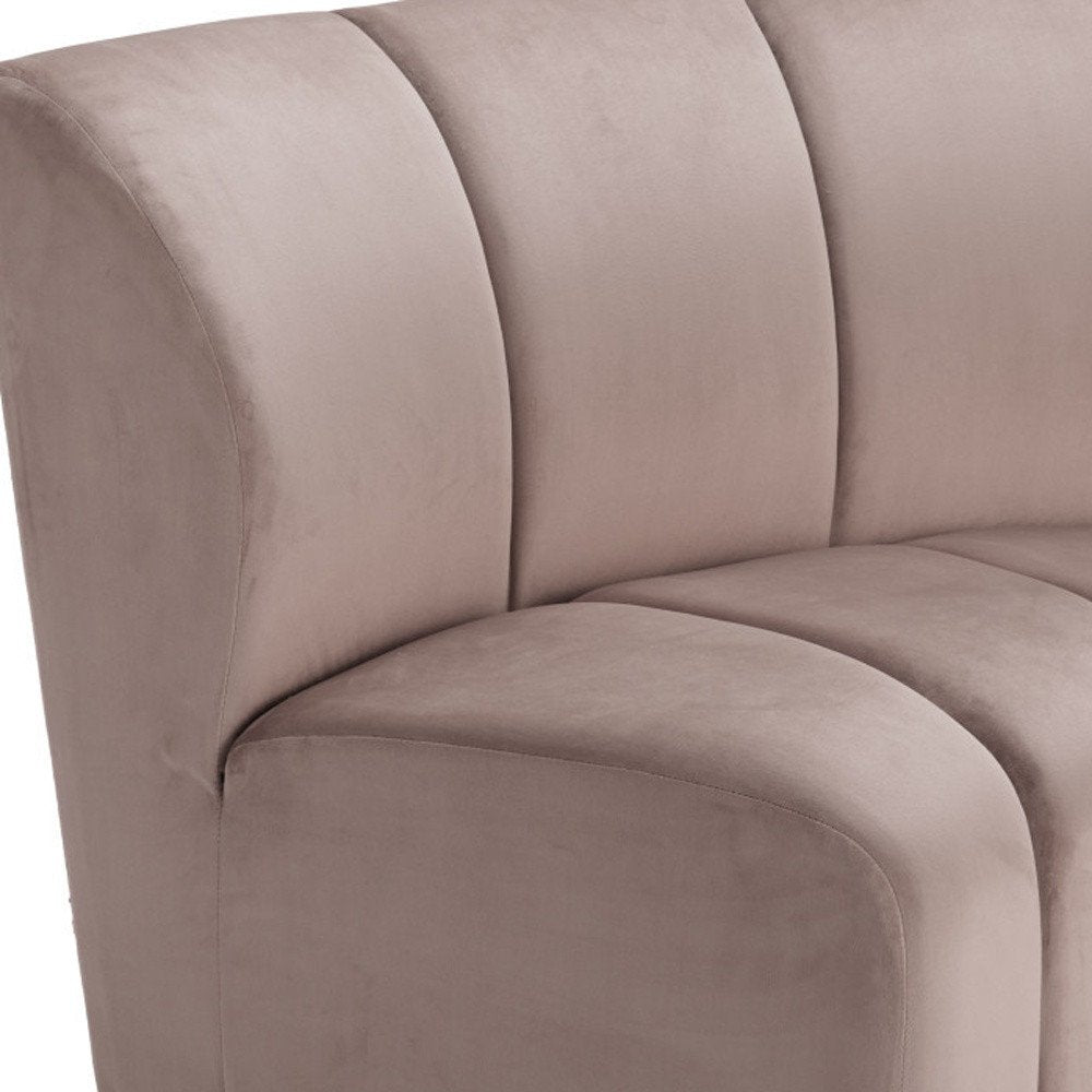 42" Beige Velvet Modular Sofa