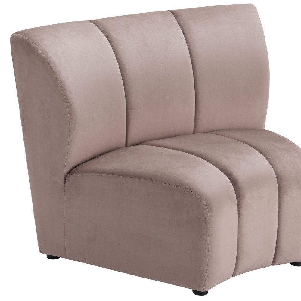 42" Beige Velvet Modular Sofa