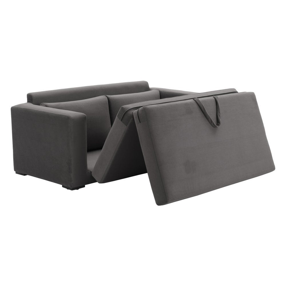 63" Gray Fabric Sleeper Sofa