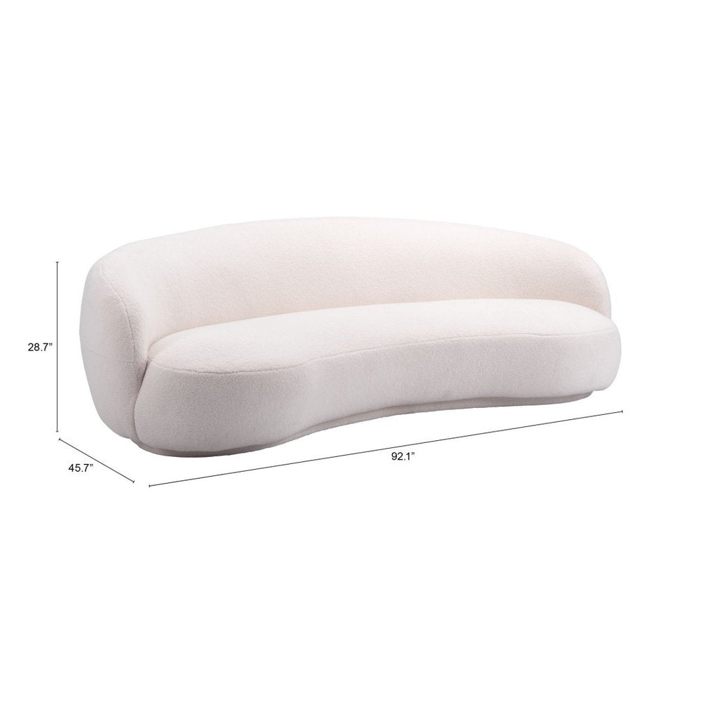 93" Cream Fabric Sofa