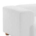 150" White Fabric Sofa