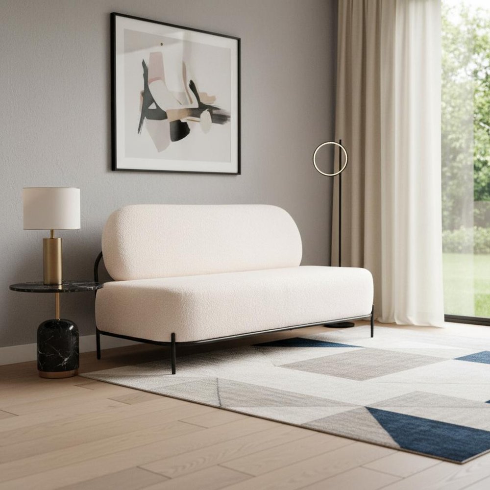 64" Vanilla Fabric Sofa