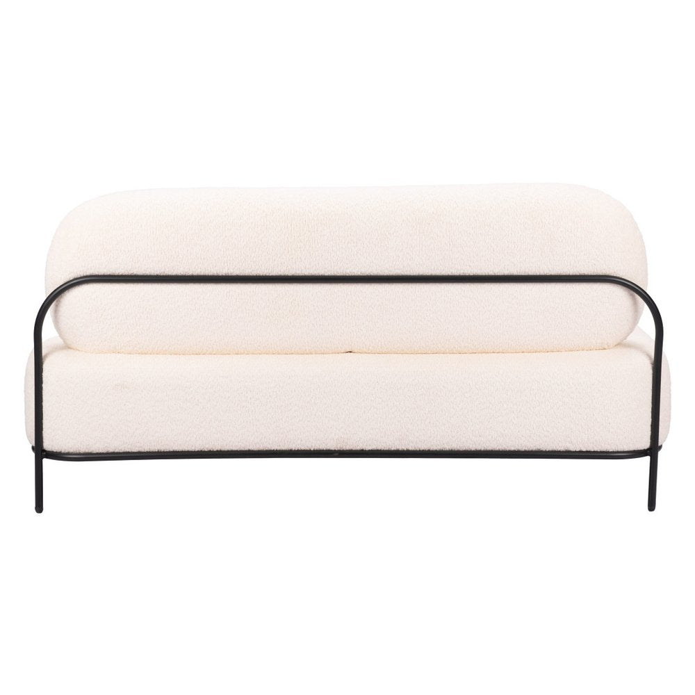 64" Vanilla Fabric Sofa