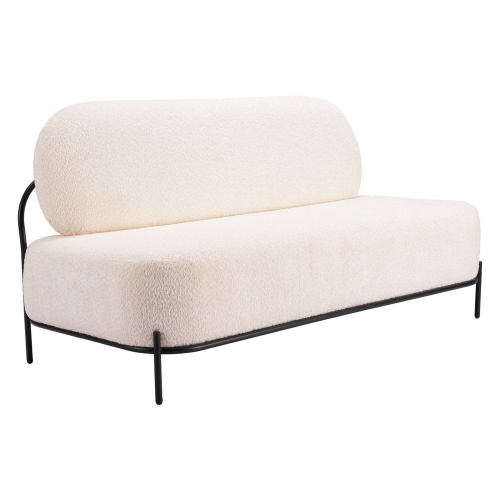 64" Vanilla Fabric Sofa