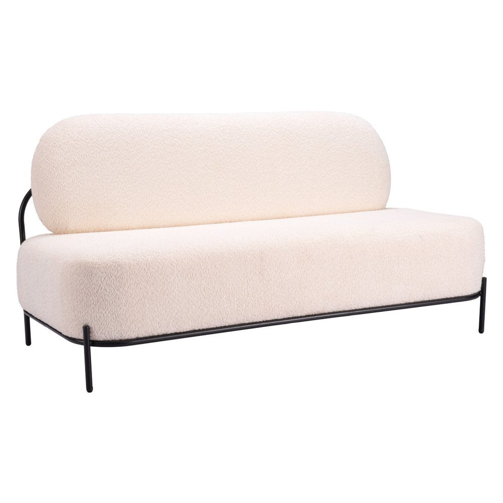 64" Vanilla Fabric Sofa
