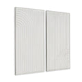 Set of Two White Metal Abstract Hanging Dimensional Sculptures