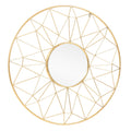 32" Gold Metal Round Accent Mirror