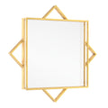 24" Gold Metal Geo Square Accent Mirror