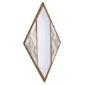 38" Brass And Silver Mixed Metal Diamond Accent Mirror