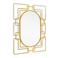 36" Gold Metal Geometric Oval Accent Mirror
