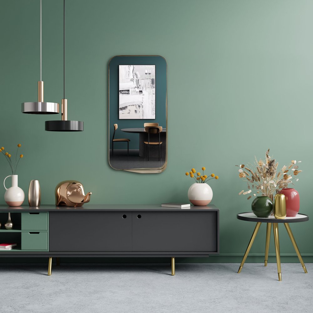 28" Bronze Metal Accent Mirror