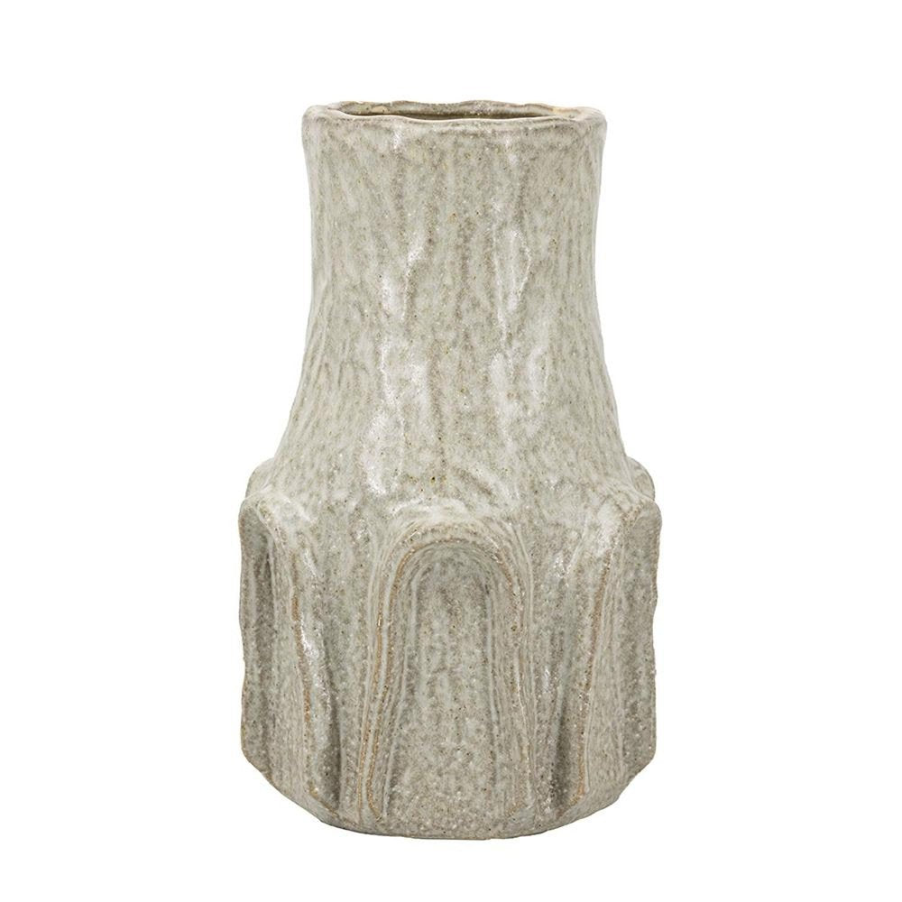 12" Sage And Gray Round Ceramic Table Vase
