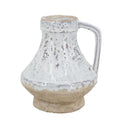 6" Sand And White Terracotta Round Jug Vase