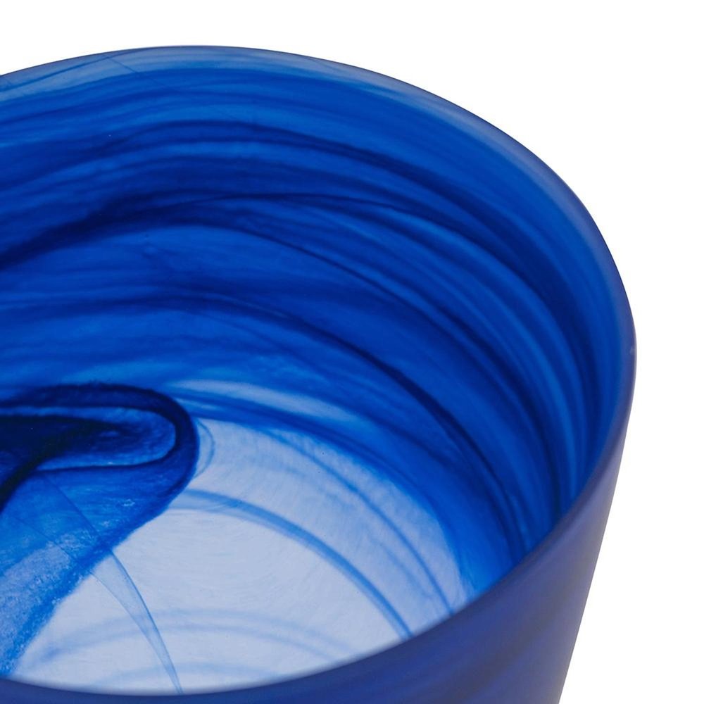 12" Blue Abstract Swirl Glass Tapered Table Vase