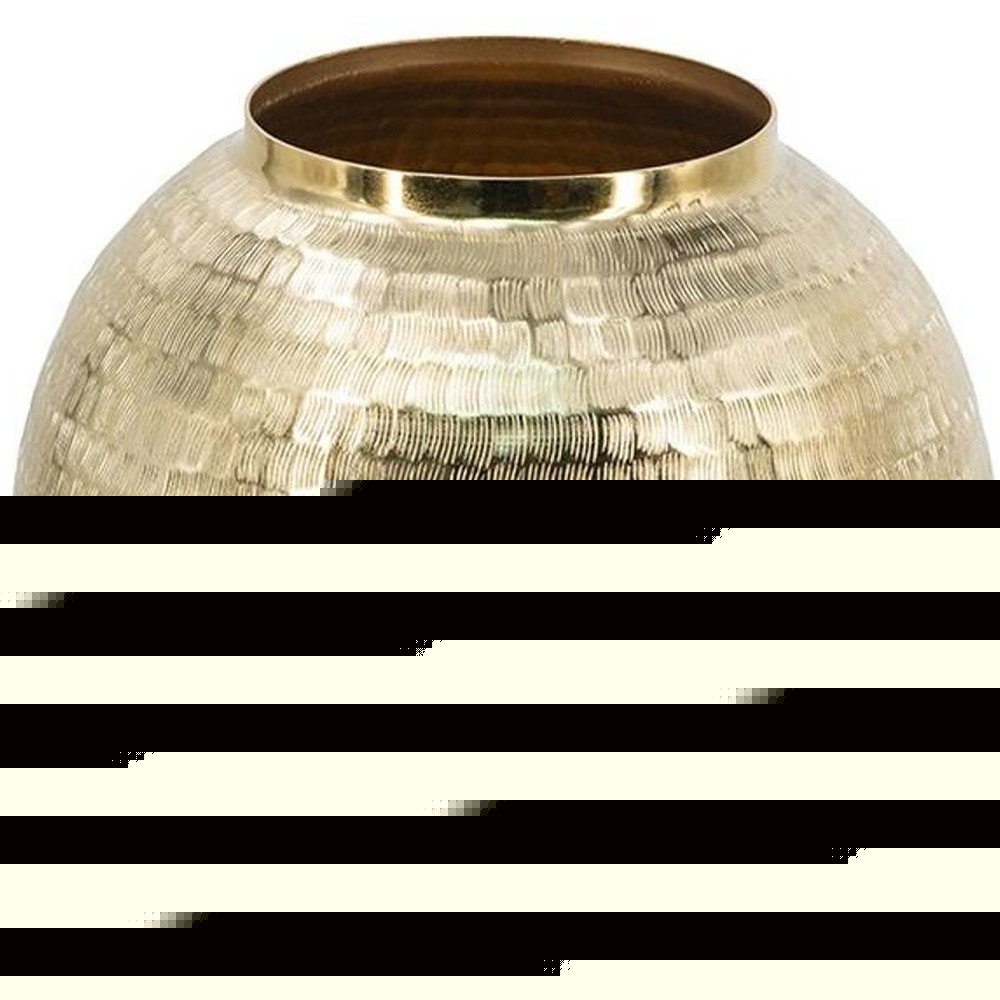 17" Gold Hammered Aluminum Urn Table Vase