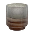 9" Gray And Brown Ombre Glass Round Table Vase