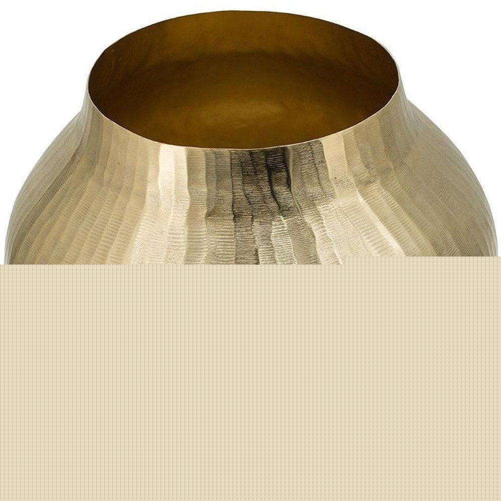 9" Gold Hammered Aluminum Round Table Vase