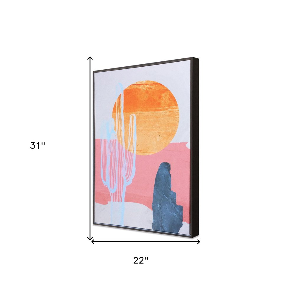 Wild Badlands Hand Painted Black Floater Frame Wall Art