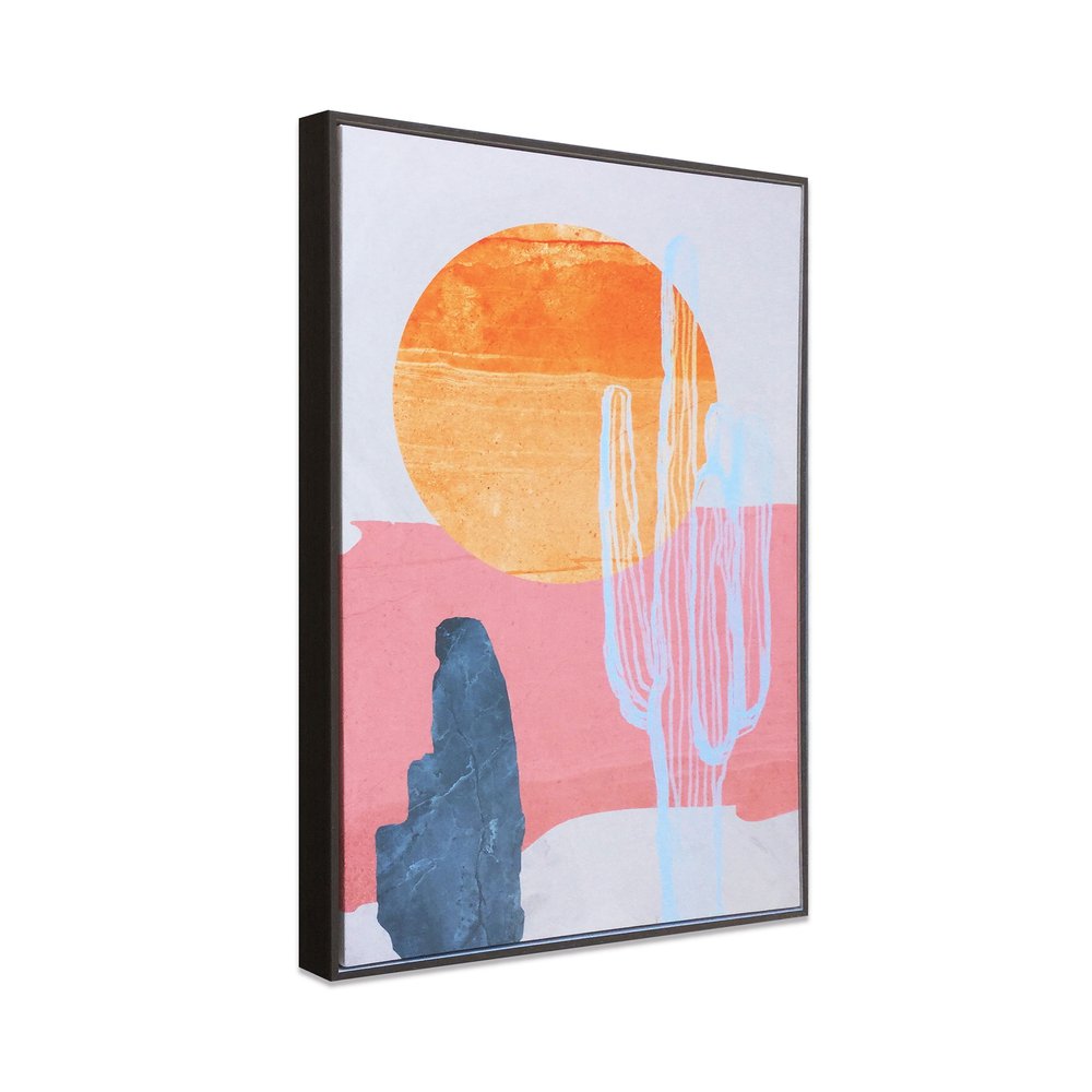 Wild Badlands Hand Painted Black Floater Frame Wall Art