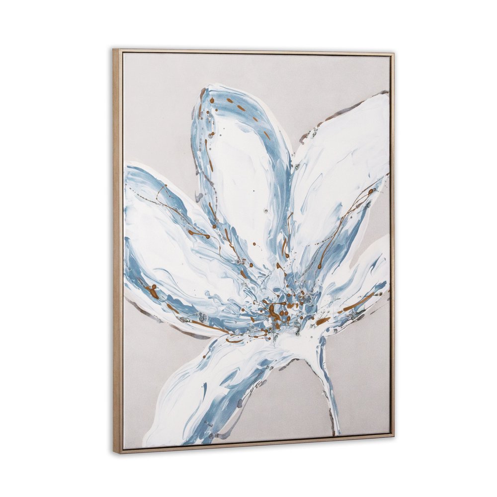 Whispers of a Lily Hand Painted Silver Floater Frame Wall Art