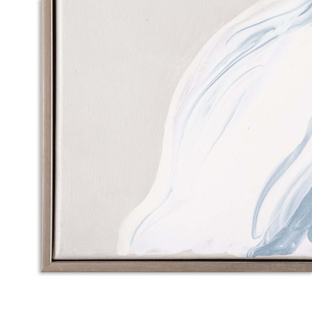 Whispers of a Lily Hand Painted Silver Floater Frame Wall Art