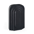 12" Black Geometric Aluminum Table Vase