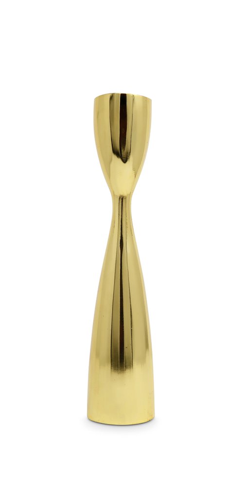 10" Gold Stainless Steel Tabletop Taper Candlestick