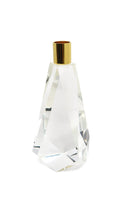 8" Clear And Gold Geo Faceted Crystal Tabletop Taper Candlestick