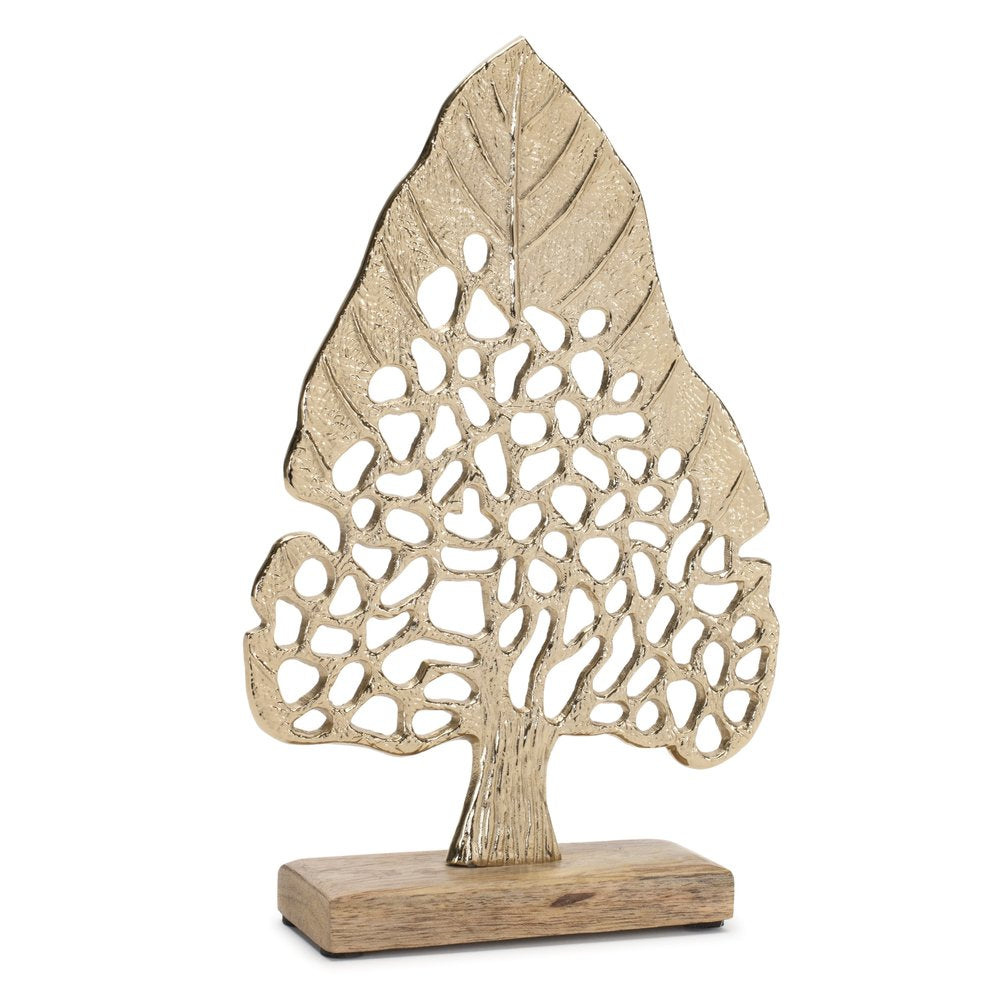 Set of Two Gold Aluminum Tabletop Sculpture