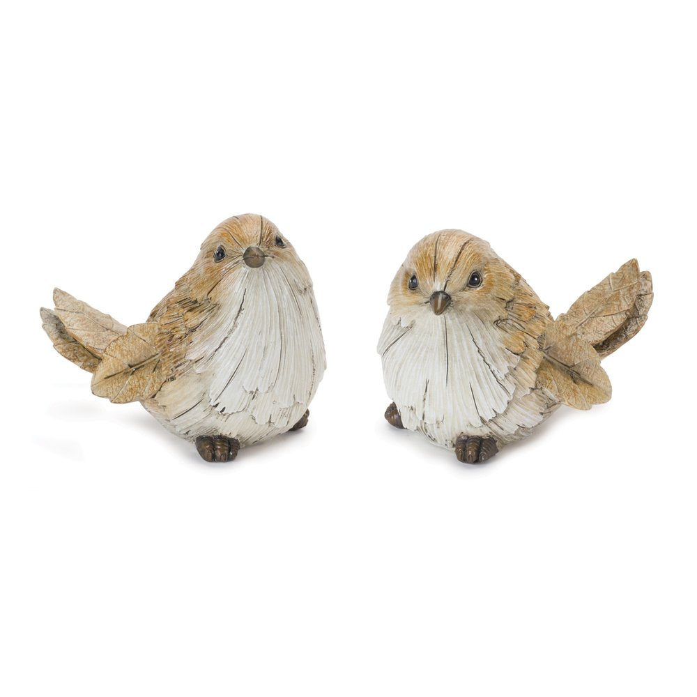Set of Two Gray Resin Figurine Tabletop Sculpture