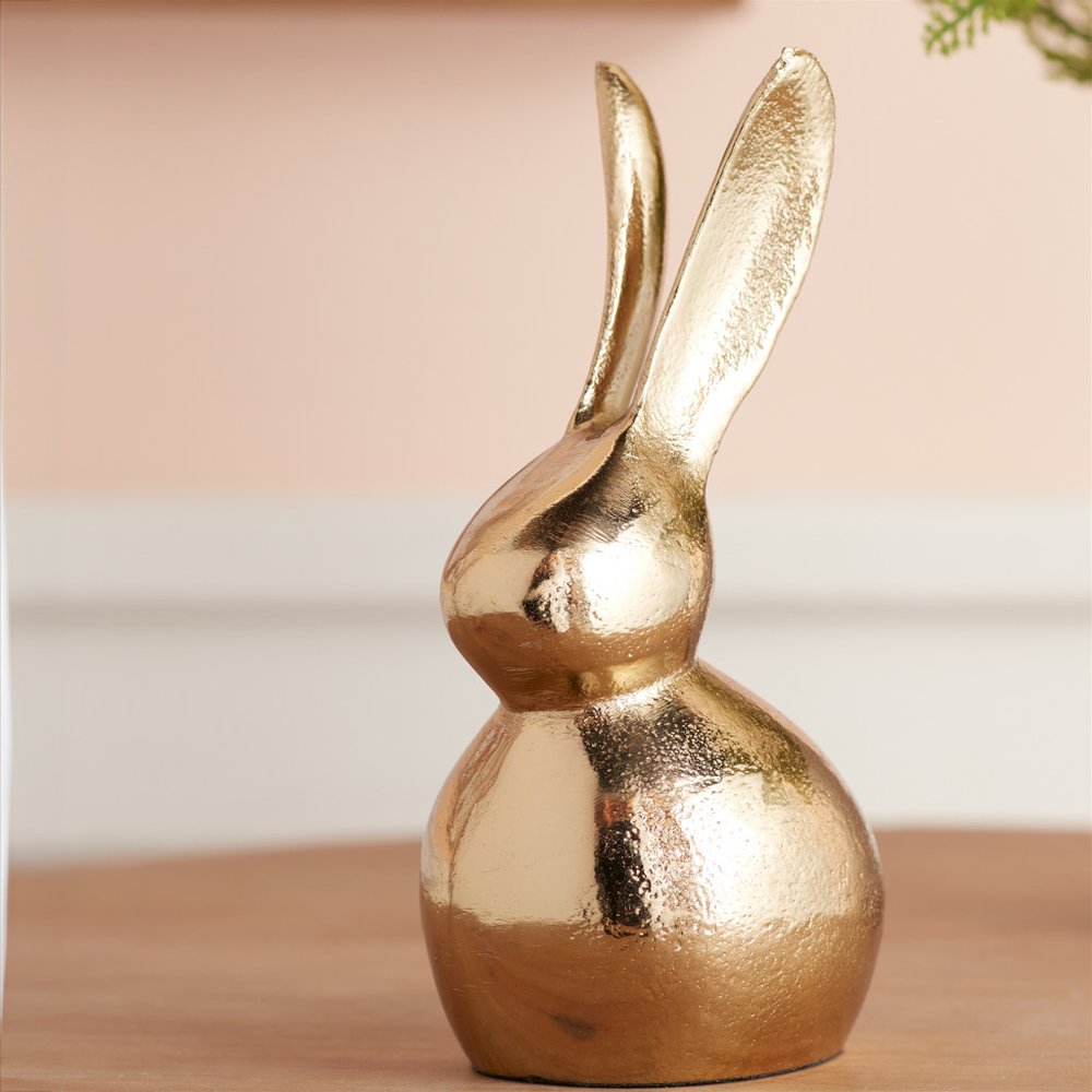 Set of Two Gold Aluminum Tabletop Sculpture
