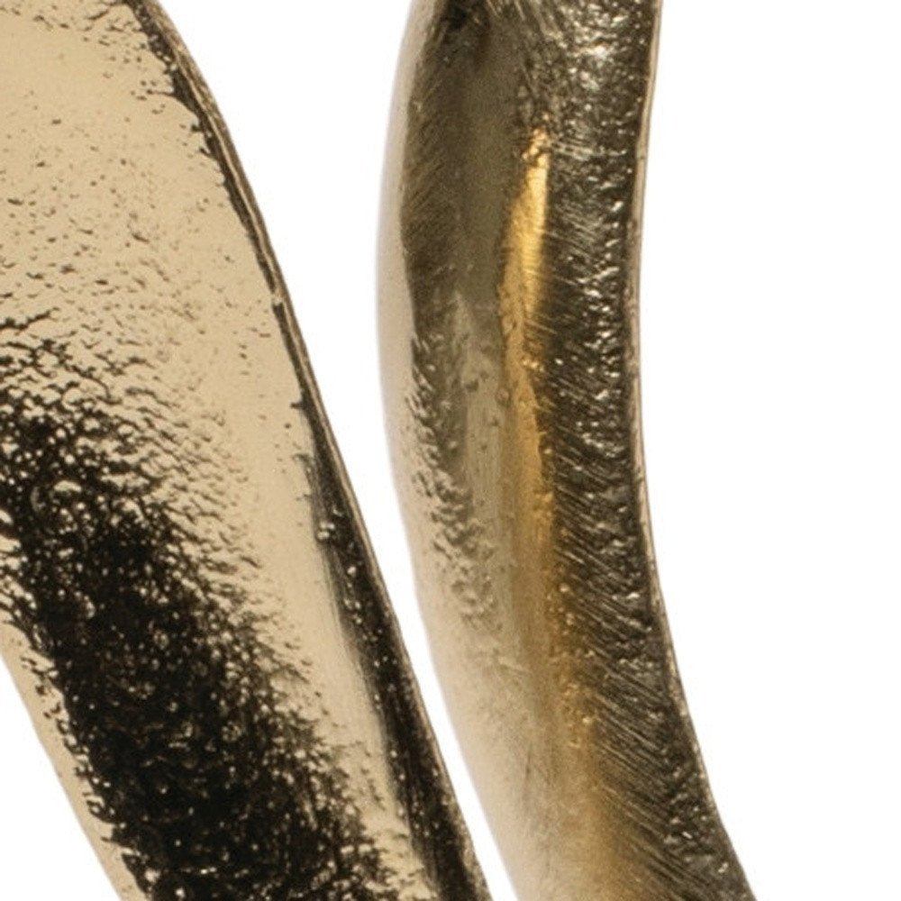 Set of Two Gold Aluminum Tabletop Sculpture