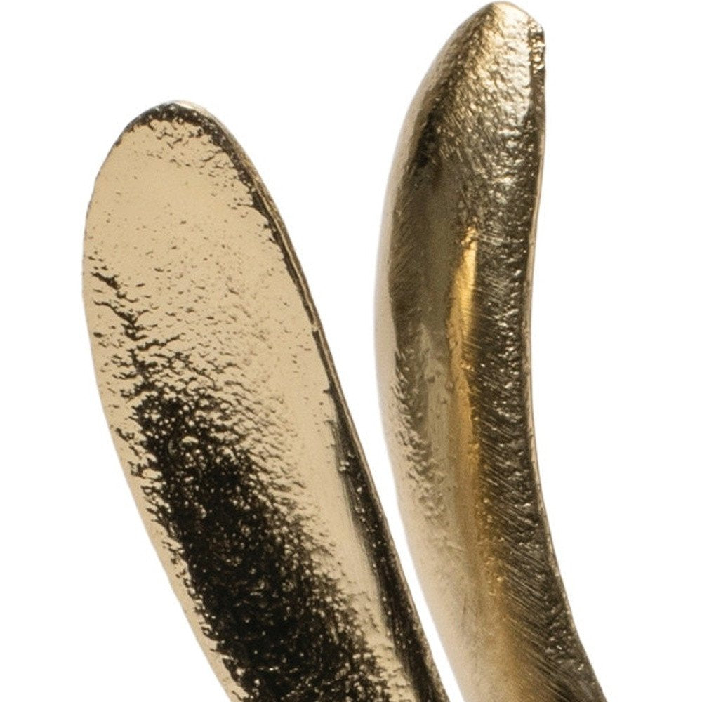 Set of Two Gold Aluminum Tabletop Sculpture
