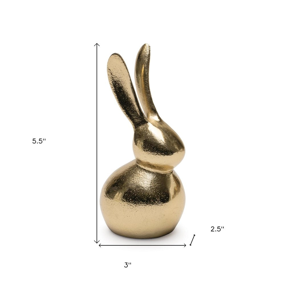 Set of Two Gold Aluminum Tabletop Sculpture