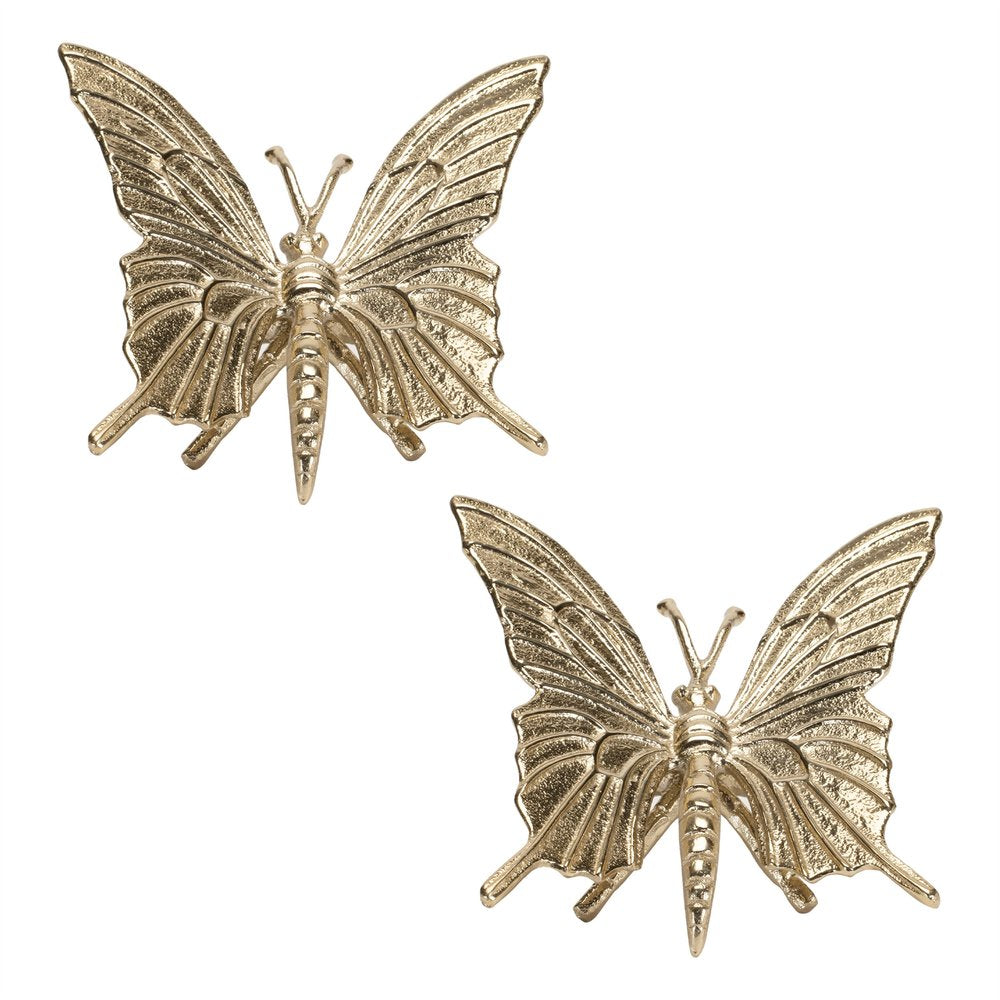 Set of Two Gold Aluminum Tabletop Sculpture