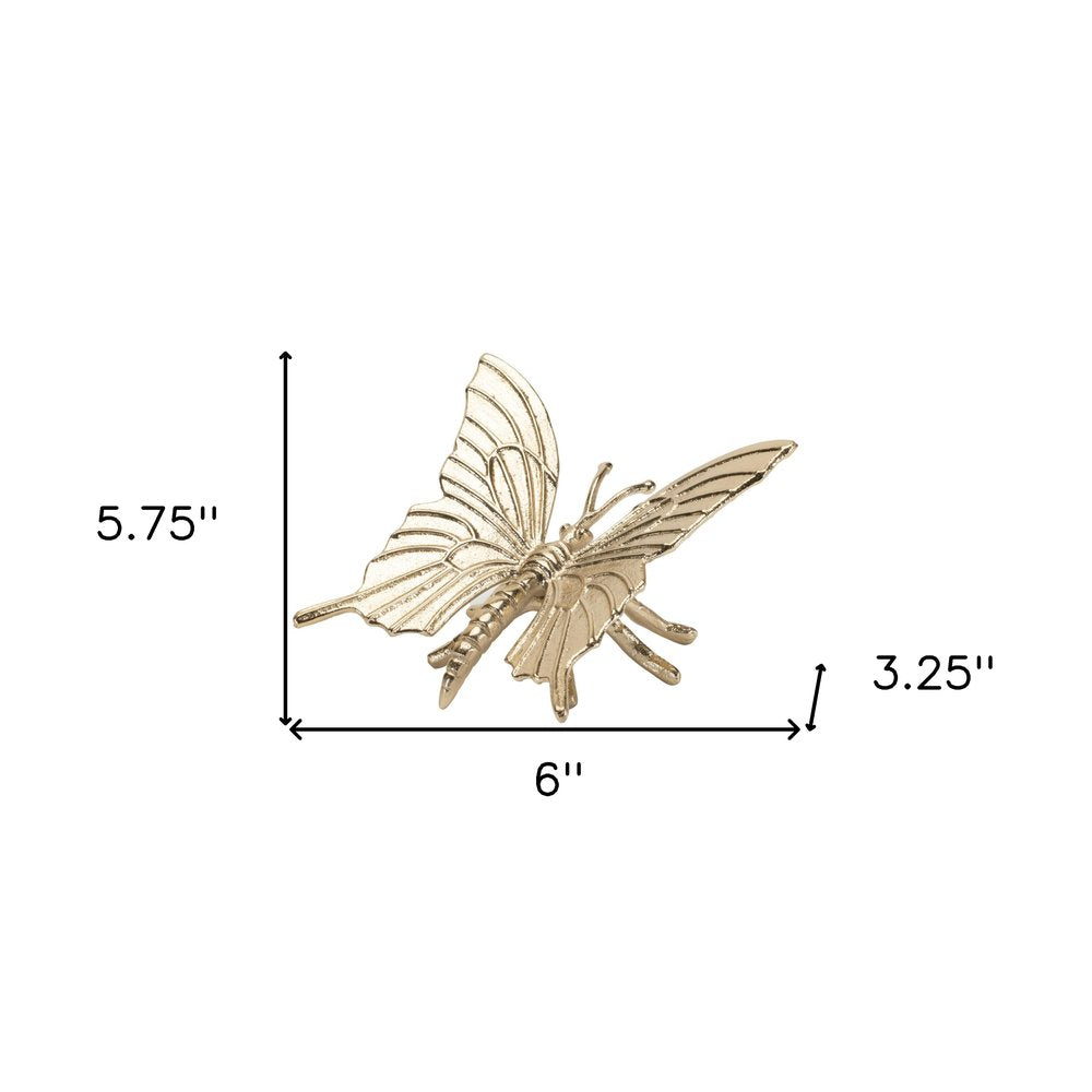 Set of Two Gold Aluminum Tabletop Sculpture