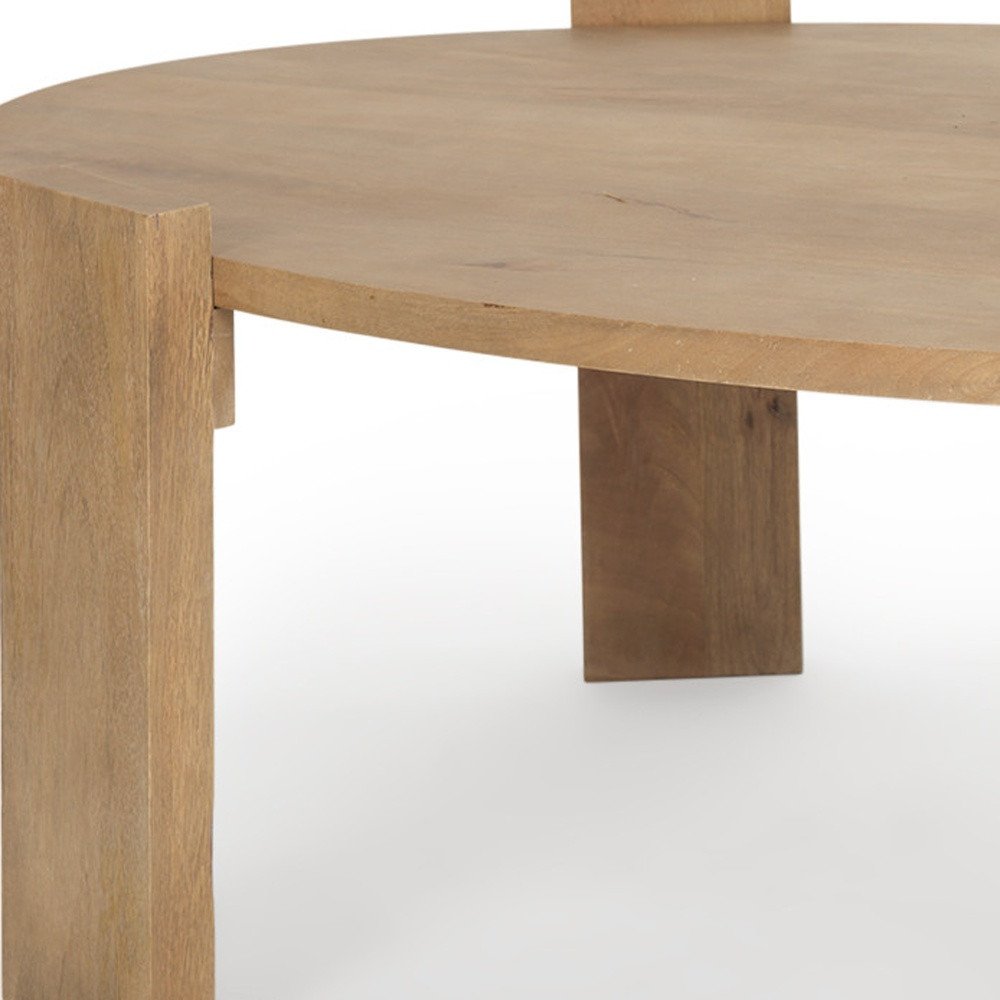 48" Natural Solid Wood Oval Coffee Table