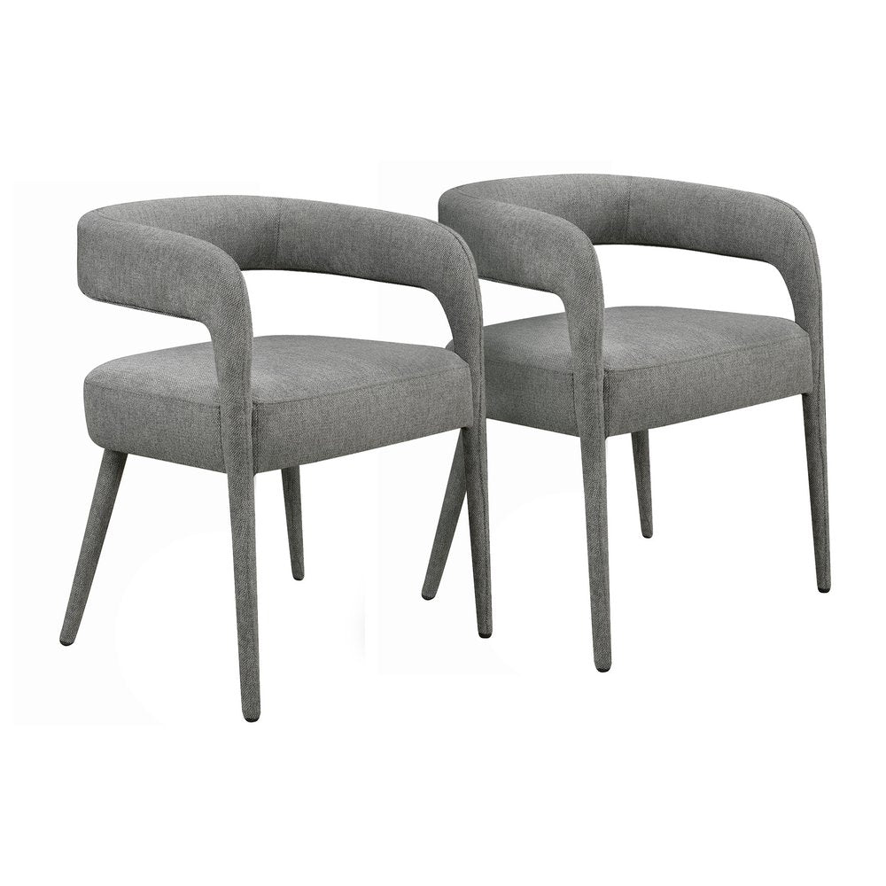 Five Piece Dark Brown Round Solid Wood Dining Set with Four Chairs