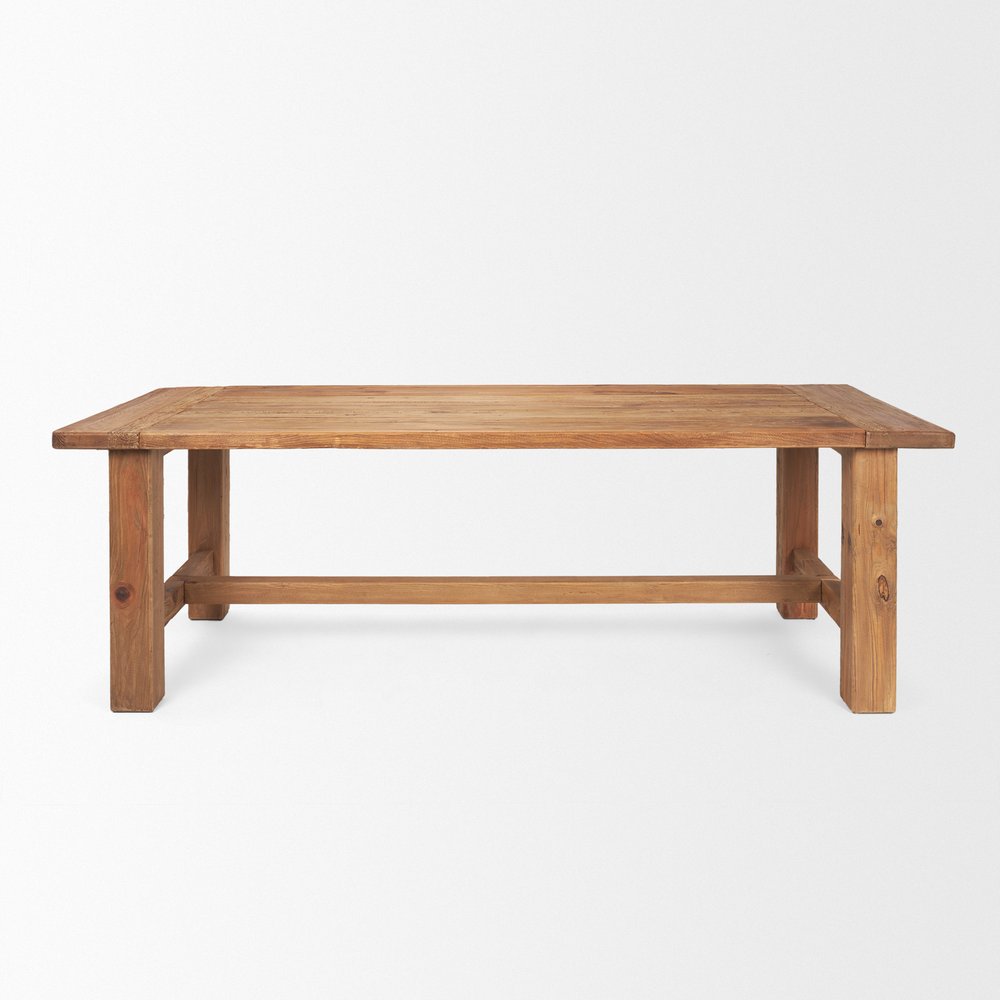 95" Natural Reclaimed Wood Trestle Base Dining Table