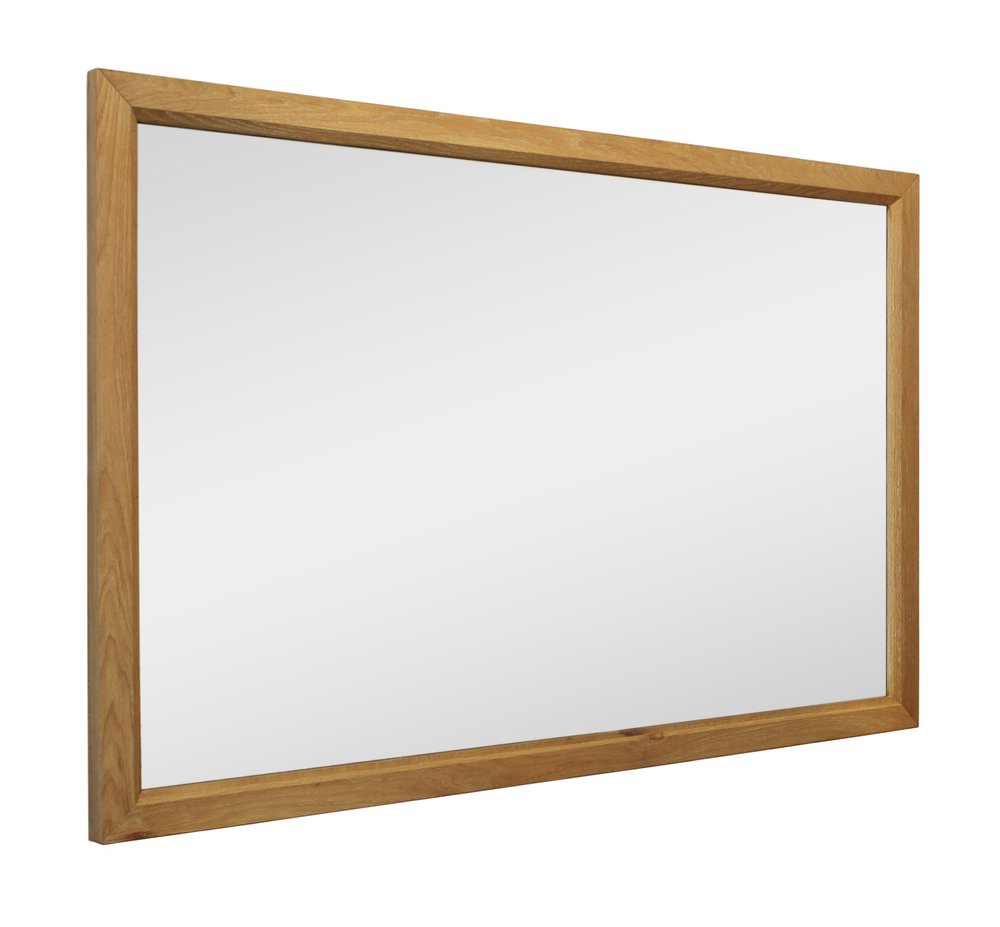 40" Natural Solid Wood Framed Mounted Accent Mirror